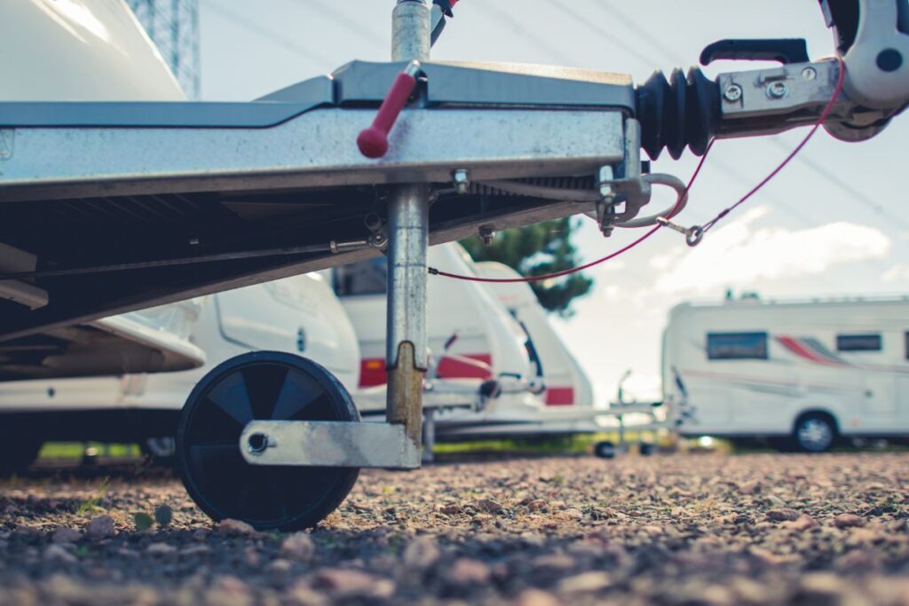 Secure gated entrance to RV storage facility