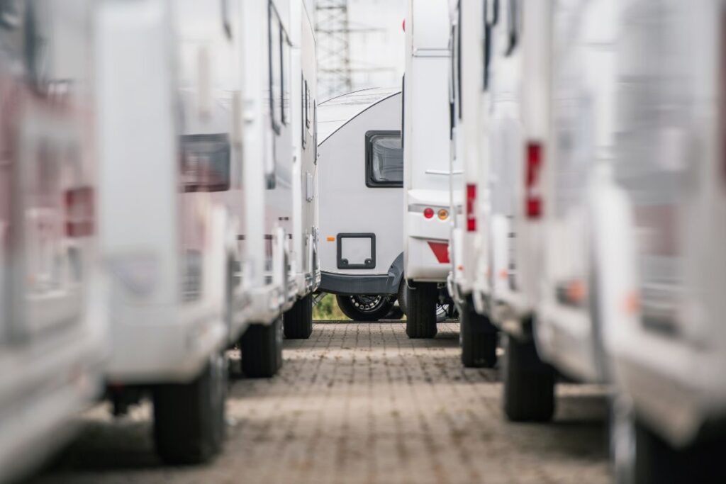 Spacious outdoor RV storage lots