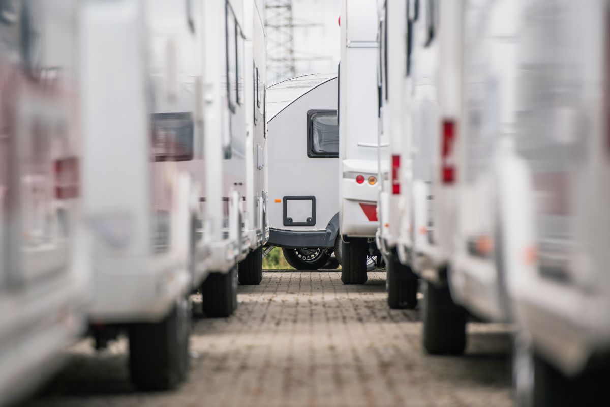 Spacious outdoor RV storage lots